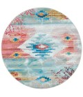 Safavieh Barbados BAR554 Light Blue / Pink 6'-6" X 6'-6" Round Area Rug