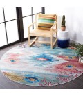 Safavieh Barbados BAR554 Light Blue / Pink 6'-6" X 6'-6" Round Area Rug