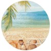 Safavieh Barbados BAR555 Gold / Blue 5'-3" X 5'-3" Round Area Rug