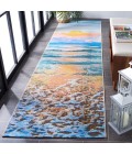 Safavieh Barbados BAR581 Gold / Blue 2'-8" x 10'-5" Runner Area Rug