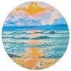 Safavieh Barbados BAR581 Gold / Blue 6'-6" X 6'-6" Round Area Rug