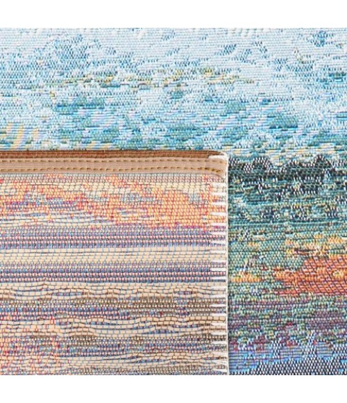 Safavieh Barbados BAR585 Light Blue / Pink 5'-3" X 5'-3" Square Area Rug