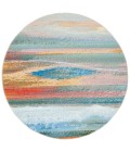 Safavieh Barbados BAR585 Light Blue / Pink 5'-3" X 5'-3" Round Area Rug