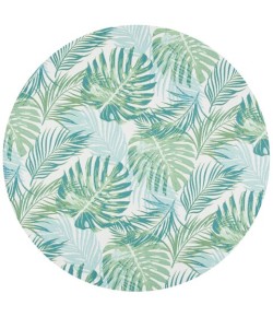 Safavieh Barbados BAR592 Green / Teal 8' X 8' Round Area Rug