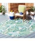 Safavieh Barbados BAR592 Green / Teal 8' X 8' Round Area Rug