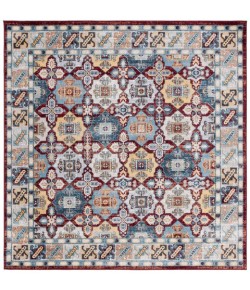Safavieh Bayside BAY102 Blue / Red 6'-7" X 6'-7" Square Area Rug