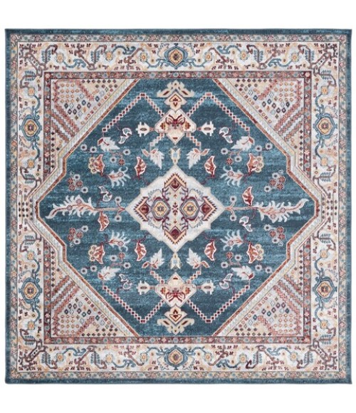 Safavieh Bayside BAY104 Blue / Grey 6'-7" X 6'-7" Square Area Rug
