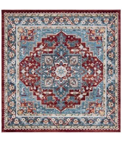 Safavieh Bayside BAY108 Blue / Red 6'-7" X 6'-7" Square Area Rug
