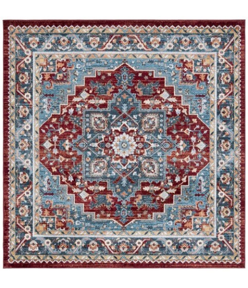 Safavieh Bayside BAY108 Blue / Red 6'-7" X 6'-7" Square Area Rug