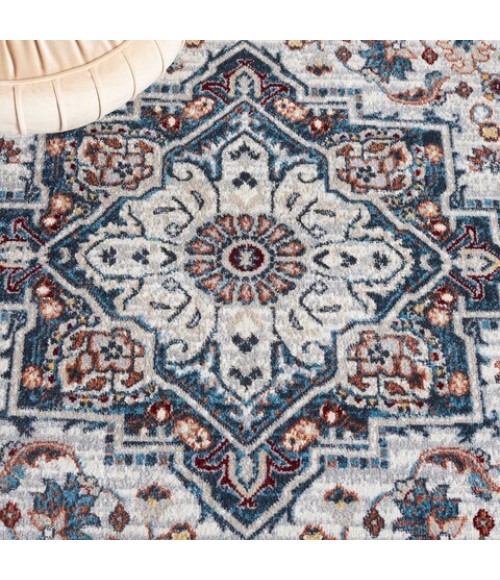 Safavieh Bayside BAY110 Blue / Grey 5'-3" X 7'-6" Rectangle Area Rug