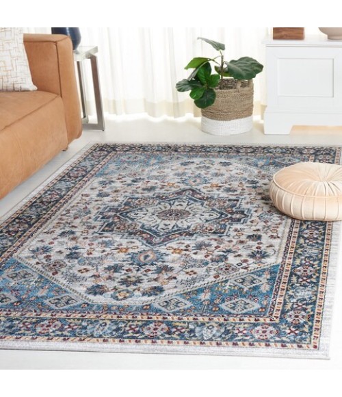 Safavieh Bayside BAY110 Blue / Grey 5'-3" X 7'-6" Rectangle Area Rug