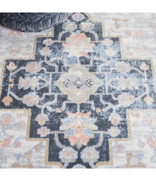 Safavieh Bayside BAY114 Blue / Ivory 2'-2" X 8' Runner Area Rug