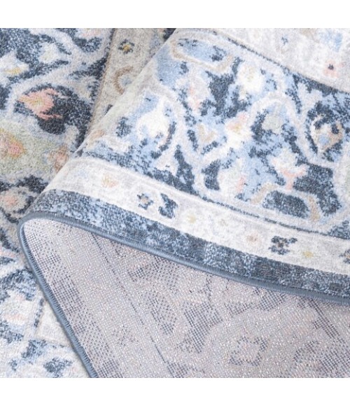 Safavieh Bayside BAY114 Blue / Ivory 2'-2" X 8' Runner Area Rug