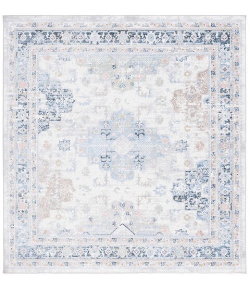 Safavieh Bayside BAY116 Grey / Blue 6'-7" X 6'-7" Square Area Rug