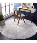 Safavieh Bayside BAY122 Grey / Ivory Blue 6'-7" X 6'-7" Round Area Rug
