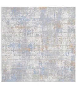 Safavieh Bayside BAY122 Grey / Ivory Blue 6'-7" X 6'-7" Square Area Rug