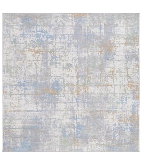 Safavieh Bayside BAY122 Grey / Ivory Blue 6'-7" X 6'-7" Square Area Rug