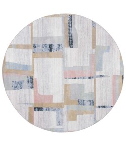 Safavieh Bayside BAY126 Ivory / Blue Rust 6'-7" X 6'-7" Round Area Rug