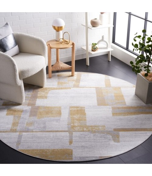 Safavieh Bayside BAY126 Ivory / Grey Gold 6'-7" X 6'-7" Round Area Rug