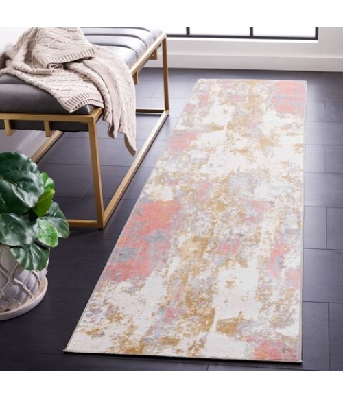 Safavieh Bayside Area Rug BAY128A-212 Safavieh Bayside BAY128 Ivory / Grey Pink 2'-2" X 12' Runner Area Rug
