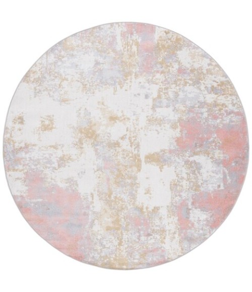 Safavieh Bayside Area Rug BAY128A-3R Safavieh Bayside BAY128 Ivory / Grey Pink 3' X 3' Round Area Rug