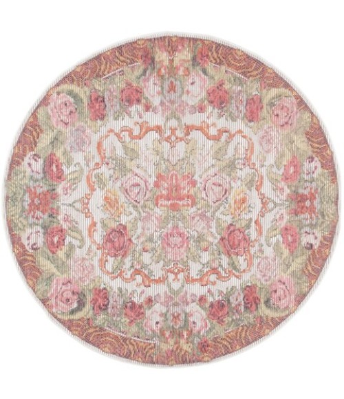 Safavieh Besarabian BES220 Ivory / Sage Rust 6'-7" X 6'-7" Round Area Rug