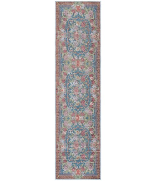 Safavieh Besarabian BES220 Blue / Sage Rust 2' X 8' Runner Area Rug