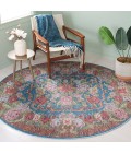 Safavieh Besarabian BES220 Blue / Sage Rust 6'-7" X 6'-7" Round Area Rug