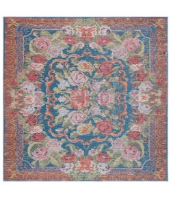 Safavieh Besarabian BES220 Blue / Sage Rust 6'-7" X 6'-7" Square Area Rug