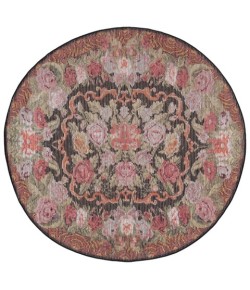 Safavieh Besarabian BES220 Black / Sage Rust 6'-7" X 6'-7" Round Area Rug