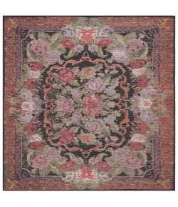Safavieh Besarabian BES220 Black / Sage Rust 6'-7" X 6'-7" Square Area Rug