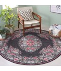 Safavieh Besarabian BES222 Black / Sage 6'-7" X 6'-7" Round Area Rug