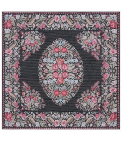Safavieh Besarabian BES222 Black / Sage 6'-7" X 6'-7" Square Area Rug