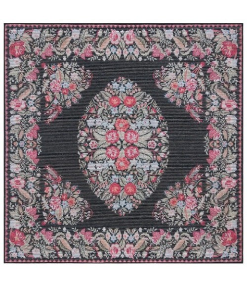 Safavieh Besarabian BES222 Black / Sage 6'-7" X 6'-7" Square Area Rug