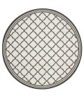 Safavieh Beach House BHS121 Light Grey / Charcoal 4' X 4' Round Area Rug