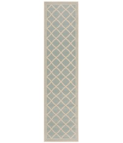 Safavieh Beach House BHS121 Aqua / Cream 2'-2" X 10' Runner Area Rug