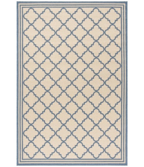 Safavieh Beach House BHS121 Cream / Blue 5'-3" X 7'-6" Rectangle Area Rug