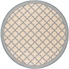 Safavieh Beach House BHS121 Cream / Blue 4' X 4' Round Area Rug
