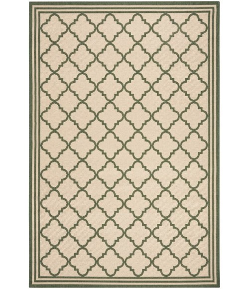 Safavieh Beach House BHS121 Cream / Green 5'-3" X 7'-6" Rectangle Area Rug