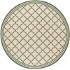 Safavieh Beach House BHS121 Cream / Green 8' X 8' Round Area Rug