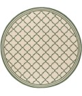 Safavieh Beach House BHS121 Cream / Green 8' X 8' Round Area Rug
