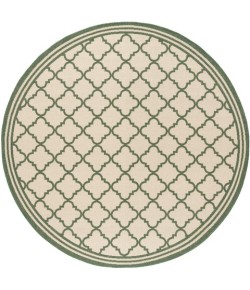 Safavieh Beach House BHS121 Cream / Green 8' X 8' Round Area Rug