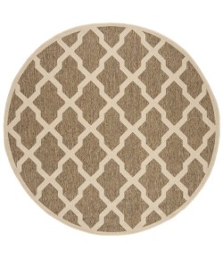Safavieh Beach House BHS122 Beige / Cream 6'-7" X 6'-7" Round Area Rug
