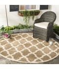 Safavieh Beach House BHS122 Beige / Cream 6'-7" X 6'-7" Round Area Rug
