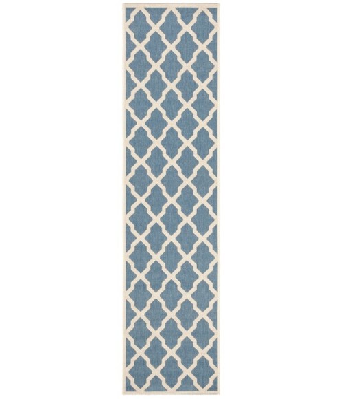 Safavieh Beach House BHS122 Blue / Creme 2'-2" X 8' Runner Area Rug