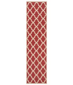 Safavieh Beach House BHS122 Red / Creme 2'-2" X 8' Runner Area Rug