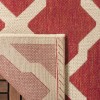 Safavieh Beach House BHS122 Red / Creme 6'-7" X 6'-7" Round Area Rug