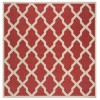 Safavieh Beach House BHS122 Red / Creme 6'-7" X 6'-7" Square Area Rug