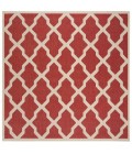 Safavieh Beach House BHS122 Red / Creme 6'-7" X 6'-7" Square Area Rug