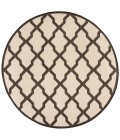 Safavieh Beach House BHS122 Creme / Brown 6'-7" X 6'-7" Round Area Rug